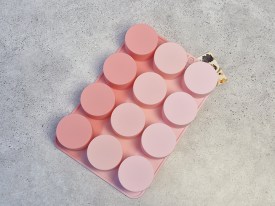 Molde silicona tricolor rosa 12 cilindros